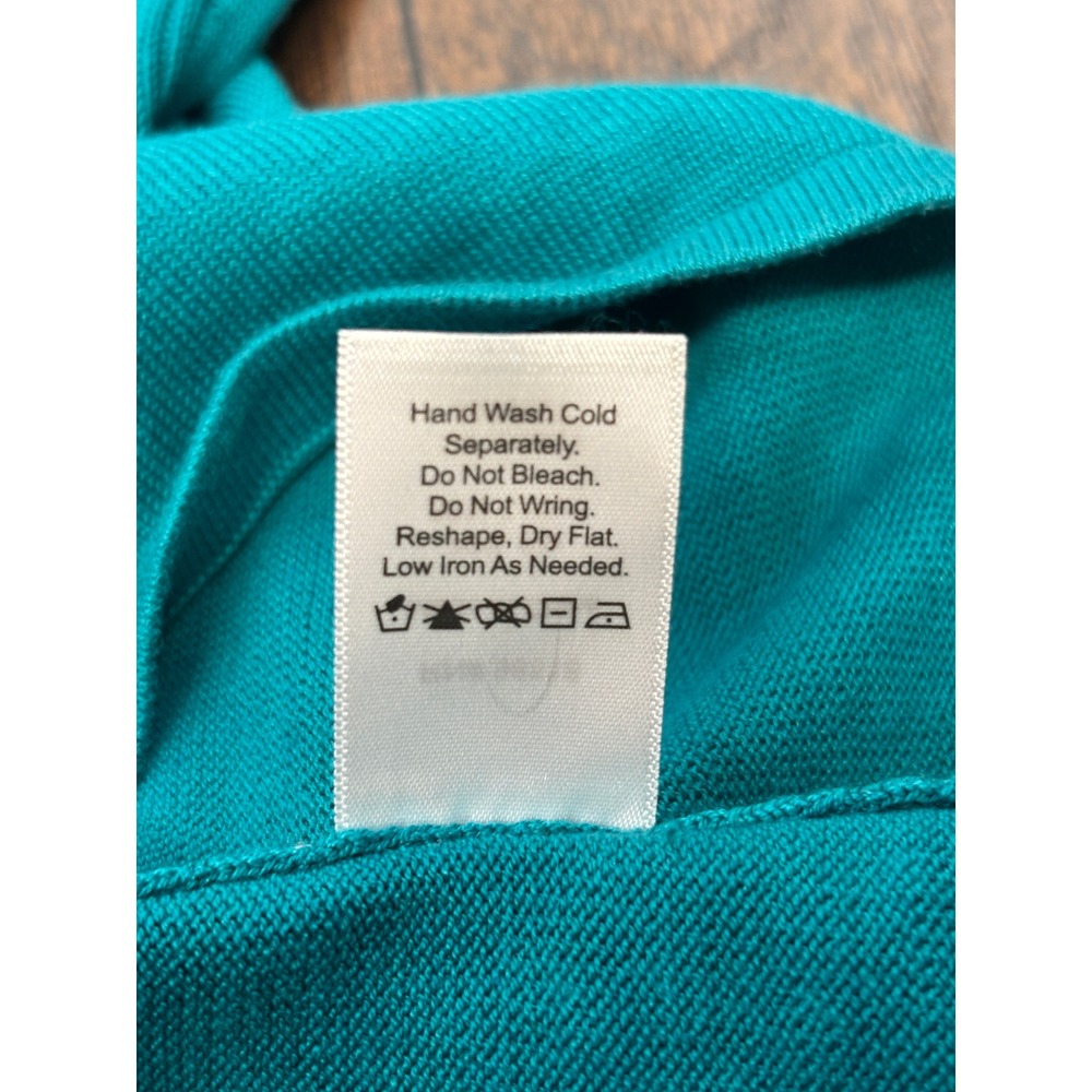 Coldwater Creek Tank Top Large Teal Silk Cotton Blend Knit Scoop Neck Women - Picture 10 of 10